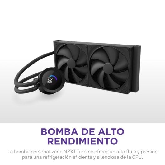 Refrigeración Líquida NZXT Kraken Plus 240mm 2 Ventiladores Display TFT Negra