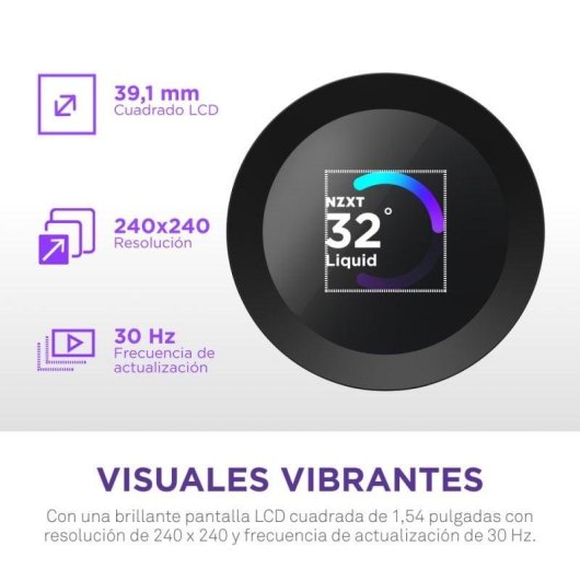Refrigeración Líquida NZXT Kraken Plus 240mm 2 Ventiladores Display TFT Negra