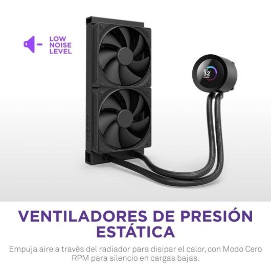 Refrigeración Líquida NZXT Kraken Plus 240mm 2 Ventiladores Display TFT Negra