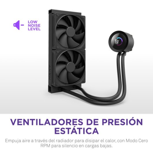 Refrigeración Líquida NZXT Kraken Plus 240mm 2 Ventiladores Display TFT Negra