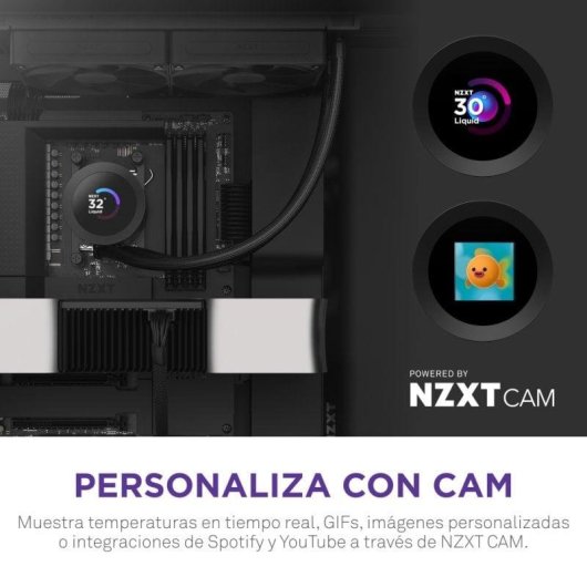 Refrigeración Líquida NZXT Kraken Plus 240mm 2 Ventiladores Display TFT Negra