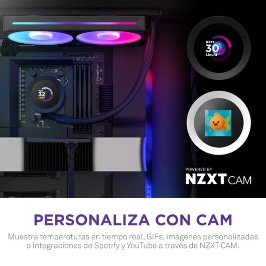 NZXT Kraken Plus RGB 240 Flüssigkeitskühler, 2x 120 mm Lüfter, 31,9 dB, RGB, PWM, Schwarz