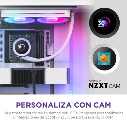 Refrigeración Líquida NZXT Kraken Plus RGB 240mm 2 Ventiladores Blanco LED TFT