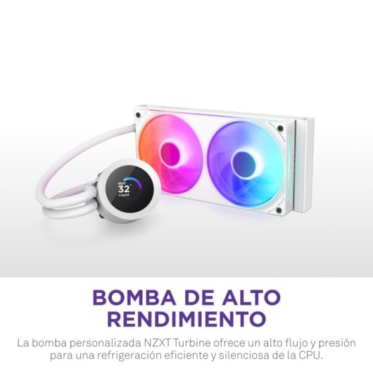 Refrigeración Líquida NZXT Kraken Plus RGB 240mm 2 Ventiladores Blanco LED TFT