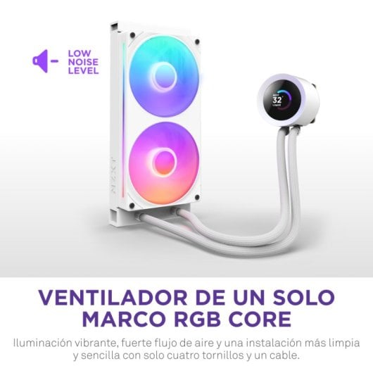 Refrigeración Líquida NZXT Kraken Plus RGB 240mm 2 Ventiladores Blanco LED TFT
