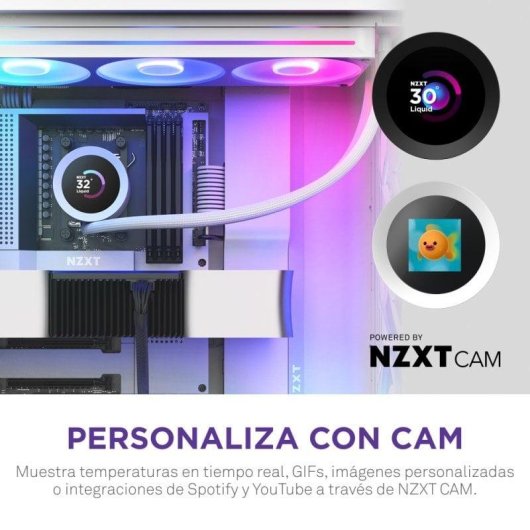 Refrigeración Líquida NZXT Kraken Plus 360 RGB 360mm 3 Ventilatori LCD Bianco