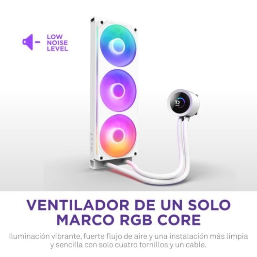 NZXT Kraken Plus 360 RGB, Système de refroidissement liquide tout en un, 500 RPM, 2400 RPM, Blanc