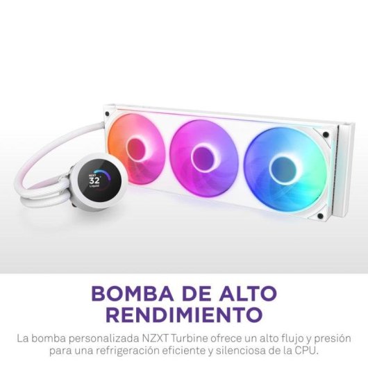 Refrigeración Líquida NZXT Kraken Plus 360 RGB 360mm 3 Ventilatori LCD Bianco