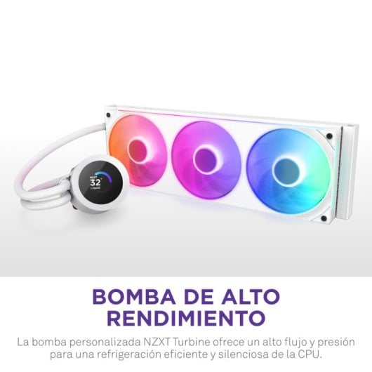 NZXT Kraken Plus 360 RGB, Système de refroidissement liquide tout en un, 500 RPM, 2400 RPM, Blanc