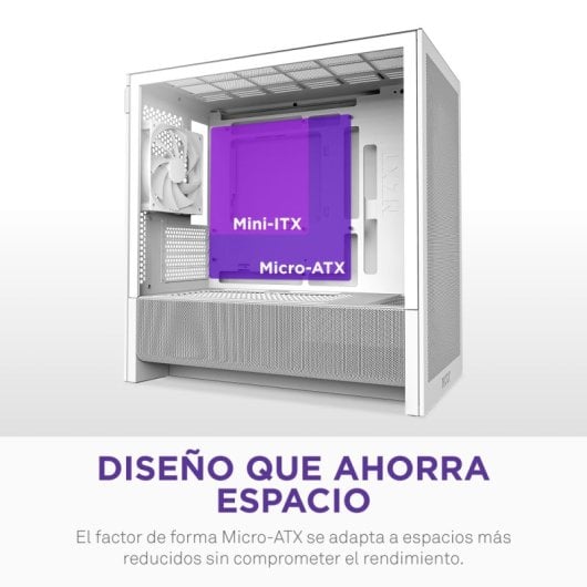 Caja PC NZXT H3 Flow Blanco Vidrio Templado Micro ATX Mini-ITX Midi Tower