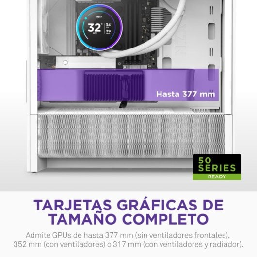 Caja PC NZXT H3 Flow Blanco Vidrio Templado Micro ATX Mini-ITX Midi Tower
