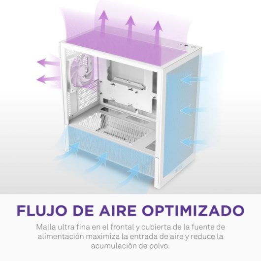 Caja PC NZXT H3 Flow Blanco Vidrio Templado Micro ATX Mini-ITX Midi Tower
