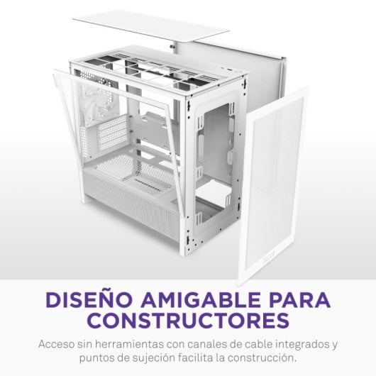 Caja PC NZXT H3 Flow Blanco Vidrio Templado Micro ATX Mini-ITX Midi Tower