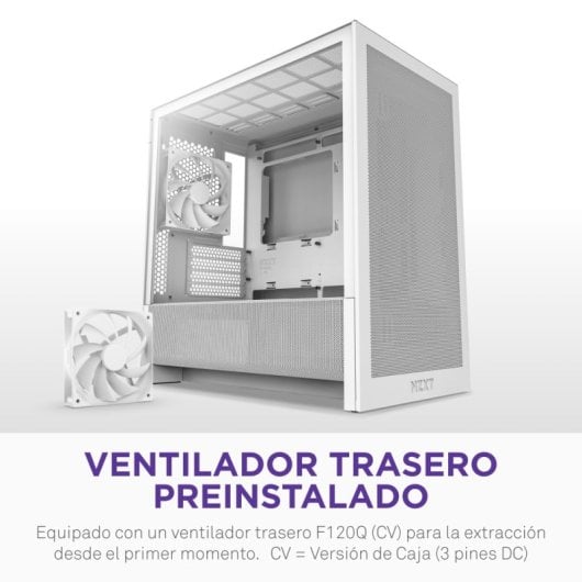 Caja PC NZXT H3 Flow Blanco Vidrio Templado Micro ATX Mini-ITX Midi Tower