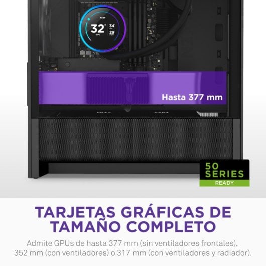 Torre NZXT H3 Flow Negro Vidrio Templado Micro ATX Mini-ITX Midi Tower