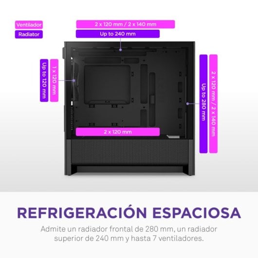 Torre NZXT H3 Flow Negro Vidrio Templado Micro ATX Mini-ITX Midi Tower