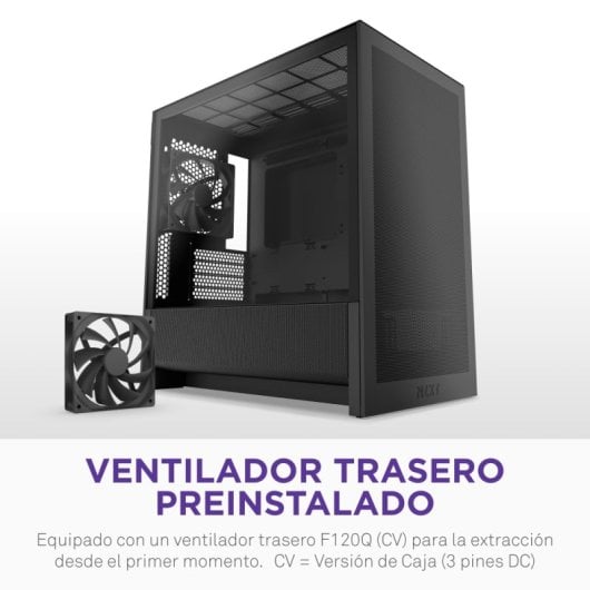 Torre NZXT H3 Flow Negro Vidrio Templado Micro ATX Mini-ITX Midi Tower