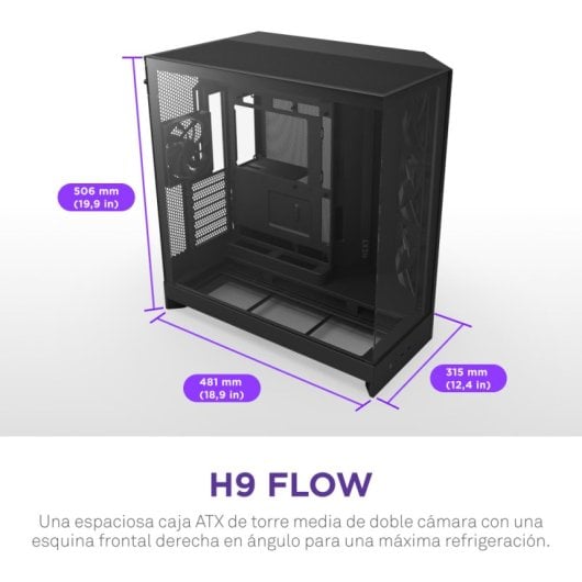Case PC Midi Tower Nero con Ventilazione Avanzata e Vetro Temperato 6 Bay HDD 2.5/3.5"