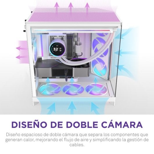 Caja NZXT H9 Flow RGB Blanco 3x140mm RGB