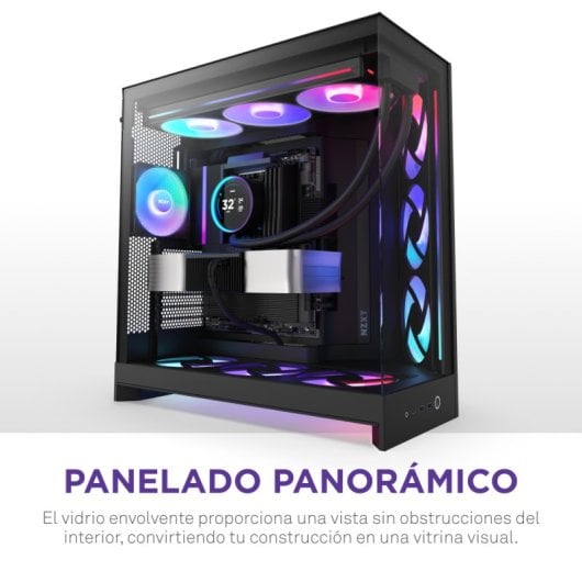 NZXT H9 Flow RGB, Midi Tower, PC, Negro, ATX, EATX, micro ATX, 16,5 cm