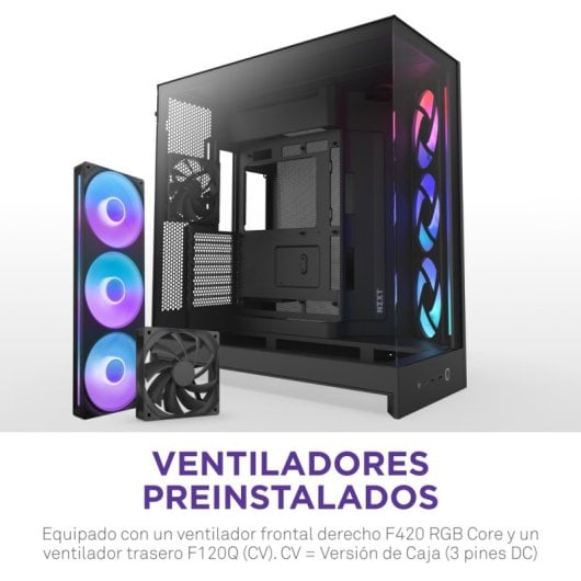 NZXT H9 Flow RGB, Midi Tower, PC, Negro, ATX, EATX, micro ATX, 16,5 cm