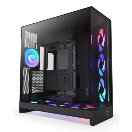 NZXT H9 Flow RGB+ Midi Tower Gehäuse, Mesh, SGCC, Temperiertes Glas, Multi RGB, Schwarz