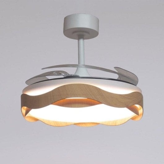 Ventoinha de teto Bel Air Home Ondas LED 72W 6480lm 6 velocidades comando