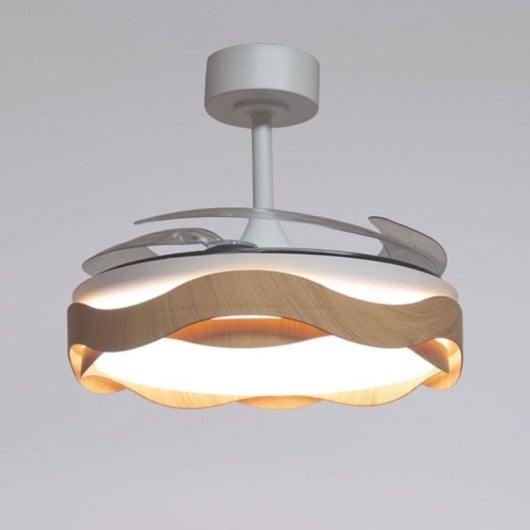 Ventilador de techo Ondas 72W LED 6480lm 6 velocidades aspas retráctiles mando a distancia