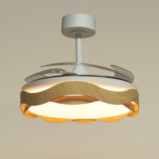 Ventilador de techo Ondas 72W LED 6480lm 6 velocidades aspas retráctiles mando a distancia