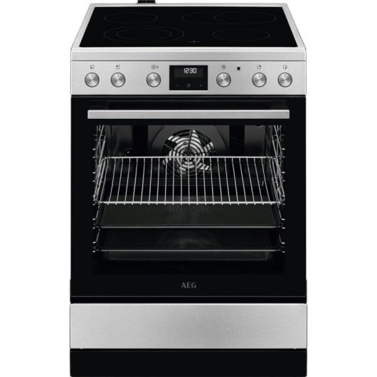 Fogão AEG CCB6642CBM 73L 4 Zonas Cerâmica SteamBake Preto/Inox Ecrã LED