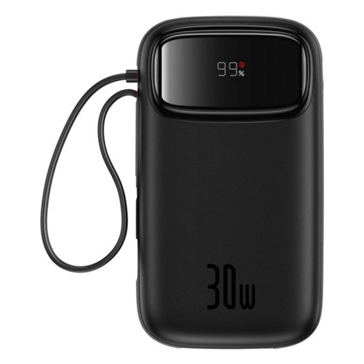 Baseus Powerbank 20000mAh 30W USB Typ-C Schwarz mit LCD-Display und Schnellladung