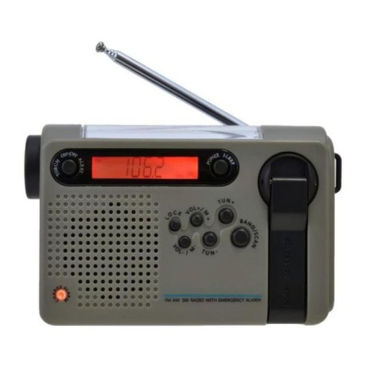 Beafon BTEC-RDS900 Rádio Portátil com Manivela, Lanterna, Despertador, Ecrã LED e 2.000mAh Cinzento