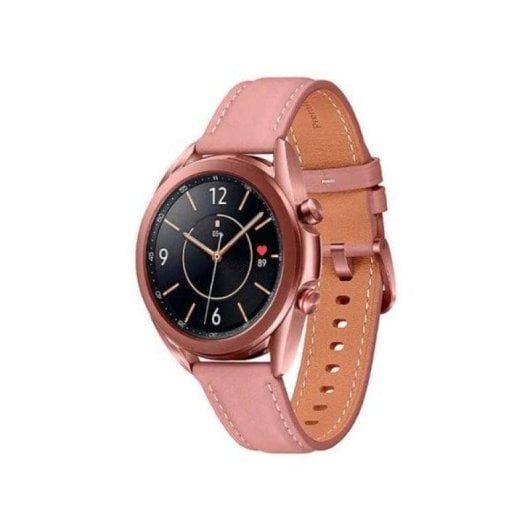 Samsung Watch3 Bluetooth 41mm AMOLED Prata Correa de Couro Premium Monitor Saúde SpO2