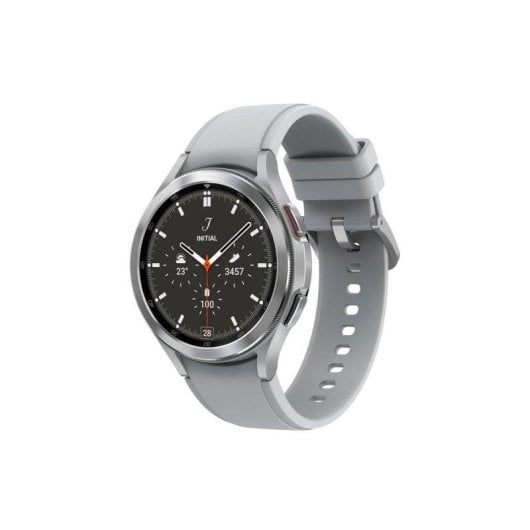 Samsung Galaxy Watch4 Classic Bluetooth GPS NFC 46mm Super AMOLED Prata Correa Cinzenta Resistente à Água 5ATM+IP68 SpO2 Pulsómetro