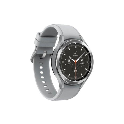 Samsung Galaxy Watch4 Classic Bluetooth GPS NFC 46mm Super AMOLED Prata Correa Cinzenta Resistente à Água 5ATM+IP68 SpO2 Pulsómetro