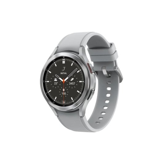 Samsung Galaxy Watch4 Classic Bluetooth GPS NFC 46mm Super AMOLED Prata Correa Cinzenta Resistente à Água 5ATM+IP68 SpO2 Pulsómetro