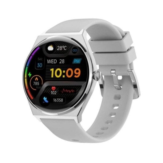 Maxcom Ecowatch 5 Bluetooth 43mm AMOLED Silber M Über 100 Sportmodi Anrufe Benachrichtigungen