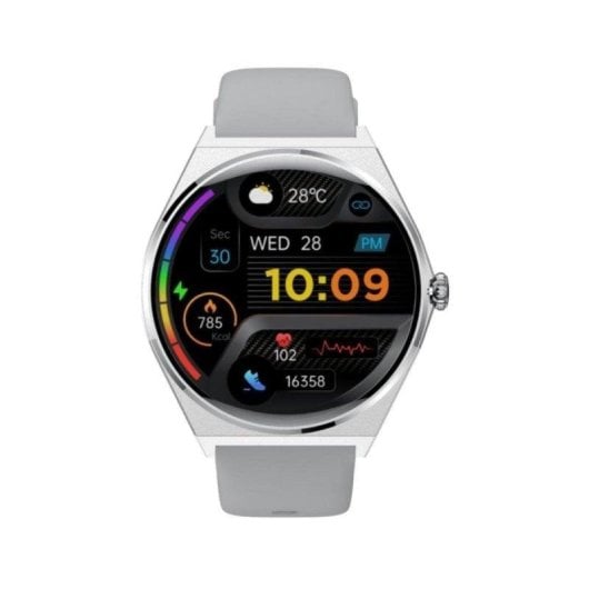 Maxcom Ecowatch 5 Bluetooth 43mm AMOLED Silber M Über 100 Sportmodi Anrufe Benachrichtigungen