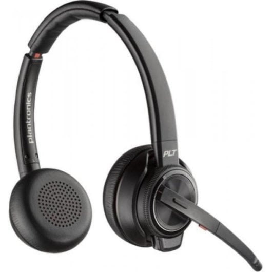Poly Savi 8220 Office Headset DECT Sem Fios Bluetooth com Cancelamento Ativo de Ruido e Microfone Preto