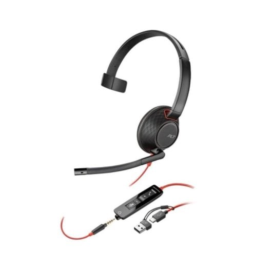 Casque Poly Blackwire 5210 USB-C monoaural, connectivité multipoint, 116 dB
