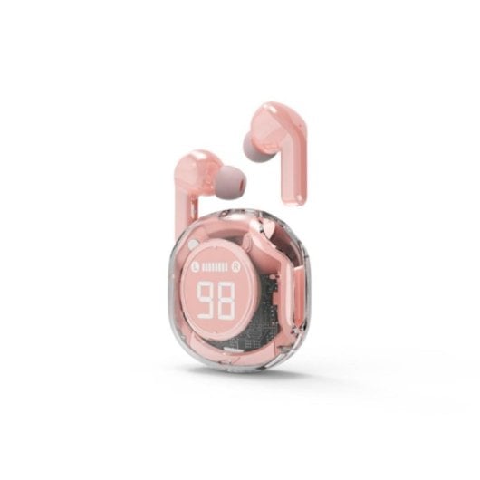Gembird TWST-01-PK Auriculares Sem Fios Bluetooth TWS com Bateria, LCD e Microfone Rosas