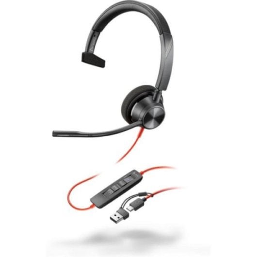 Poly Blackwire 3310-M Headset USB-C com Cancelamento de Ruído Preto