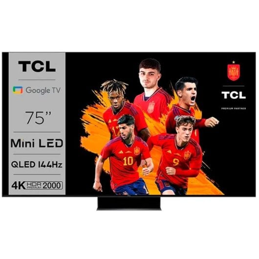 TCL C84 75C845 75" QLED Mini LED 4K Ultra HD 144Hz Smart TV Google TV HDR10+ FreeSync