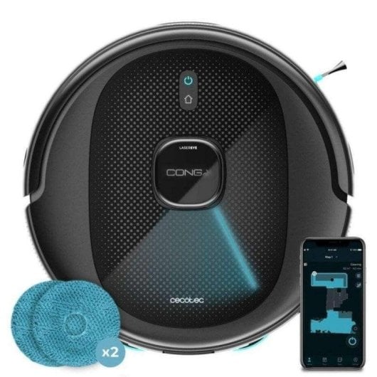 Aspirador Robô com Mopa Cecotec Conga 9990 IA Navegação Laser IA 10.000 Pa Controlo por Voz