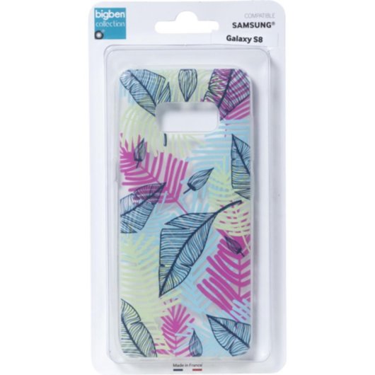 Semirigide TPU Hülle mit tropischem Blätter-Design für Samsung Galaxy S8 in Blau, Grün, Rosa, Transparent