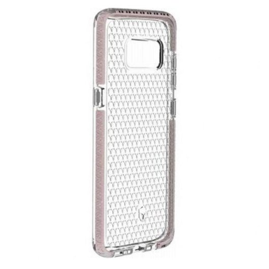 Robuste transparente Hülle für Samsung Galaxy S8 mit 3 m Fall- und Stoßschutz, rosa Akzente