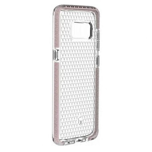 Robuste transparente Hülle für Samsung Galaxy S8 mit 3 m Fall- und Stoßschutz, rosa Akzente