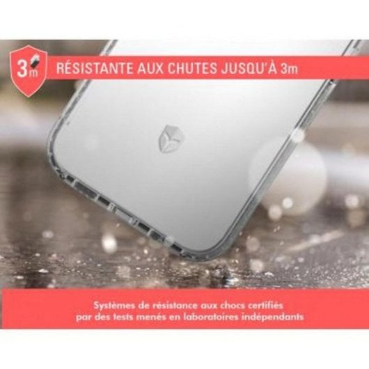 Robuste transparente Hülle für Samsung Galaxy S8 mit 3 m Fall- und Stoßschutz, rosa Akzente