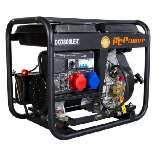 ITCPower Generador DG7800LET 7,5kVA Full Power 12HP Diésel