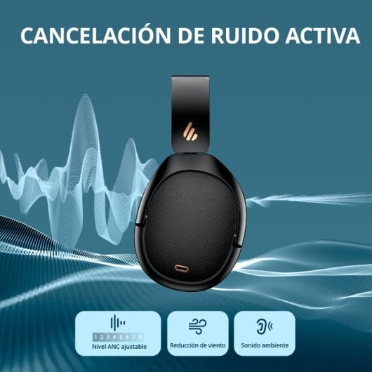 Edifier WH950NB 2025 Auriculares Diadema 40mm BT 5.4 Cancelación de Ruido Hi-Res 80h Batería Negros